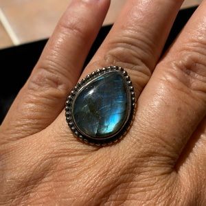 Sterling silver teardrop ring